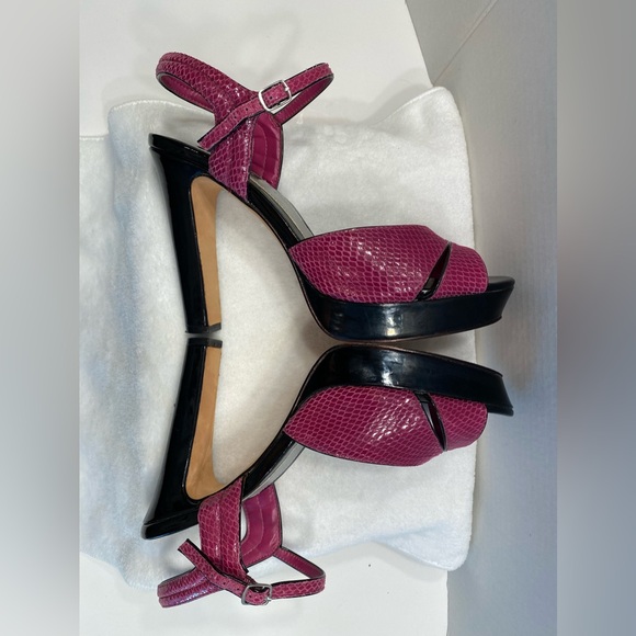 White House Black Market High Heels Snake Print Peep Toe Platform Sz 10 - Picture 3 of 12